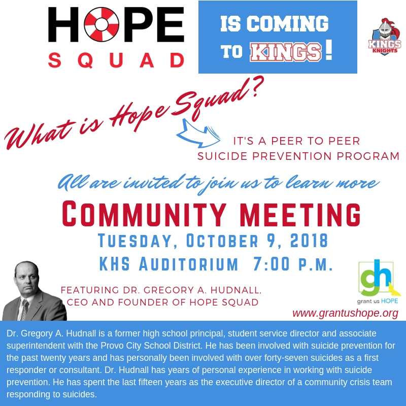 Hope Squad Community Meeting Flyer Hope Squad Community Meeting Flyer